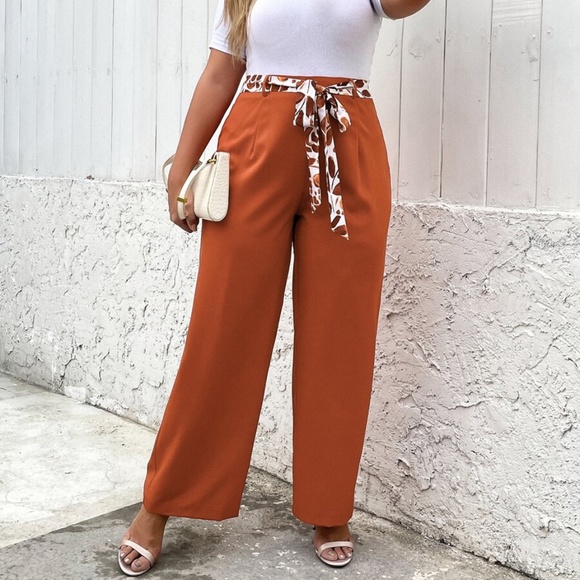 Plus Black Wide Leg Work Pants Minimalist - Picture 4 of 10